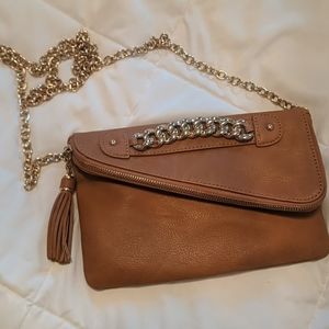Cognac brown cross body bag